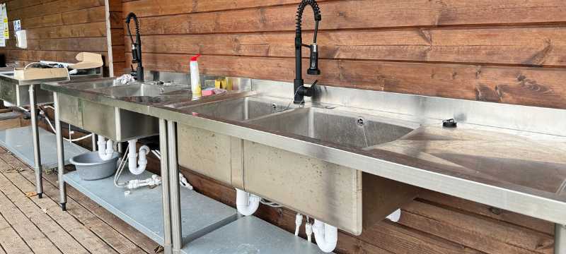 The wash station at Brynteg Glamping