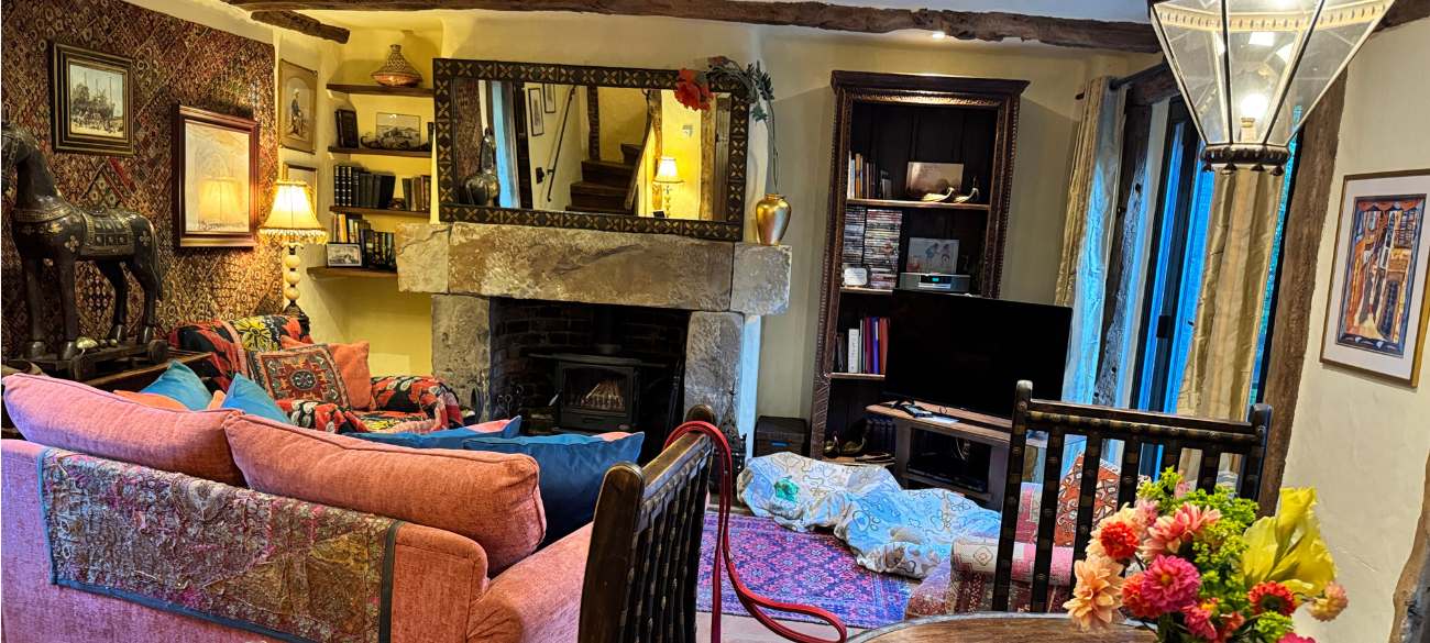 The sitting room at the Gate House, Belle Grove Farm, Suffolk